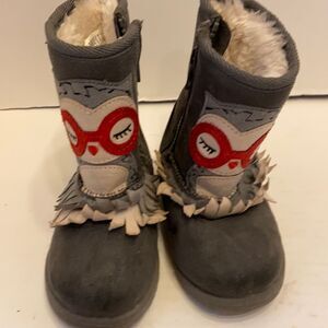 Kohl girls size 7 zipper boots‎ owl